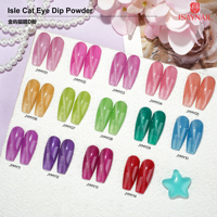 Poudre à ongles à immersion à séchage rapide, brillante et scintillante, pour usage professionnel en salon, effet magnétique œil de chat