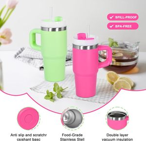 Gobelet isotherme de 14 oz avec poignée et paille pour enfants, en acier inoxydable, cadeaux pour enfants - Product Image 5