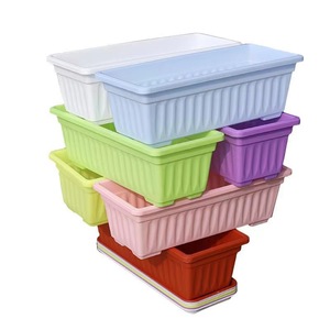 <b>Rectangular</b> Vegetable <b>Planting</b> <b>Pots</b> Large Plastic Flower <b>Pots</b> For Home Balcony Planters Creative Design Multi Color Options - Product Image 4