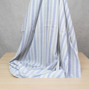 Tela de Algodón Khadi Orgánica Tejida a Mano, Ecológica, con Rayas Azules, Ligera, Transpirable, 60GSM, para Camisas y Vestidos de Niños y Niñas - Product Image 2