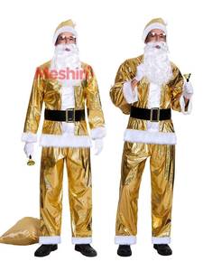Ensemble de costume de Père Noël en polyester, comprenant un chapeau, une barbe, des gants, une ceinture, adapté aux hommes, idéal pour les fêtes de Noël et - Product Image 2