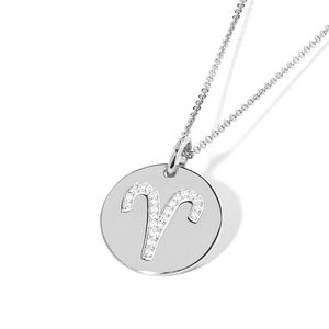 Milskye gioielli di moda personalizzati in argento 925 placcato in oro 18 carati con zodiaco pavimenta zirconi collana con ciondolo <span class=keywords><strong>ariete</strong></span> - Product Image 3