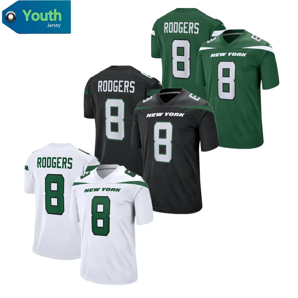 เสื้อฟุตบอล2023ผู้ชาย New York 12 Aaron Rodgers ทีมอเมริกันฟุตบอลเยาวชน