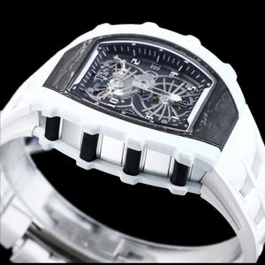 ساعة رجالية ميكانيكية فاخرة عالية الجودة بقطر 40 مم وسمك 16 مم، مع علبة من ألياف الكربون وساقين. - Product Image 4