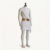 Costume de guerrier Zeus pour homme adulte, tenue de cosplay grecque, ensemble en polyester de style grec et romain pour Halloween et événements festifs