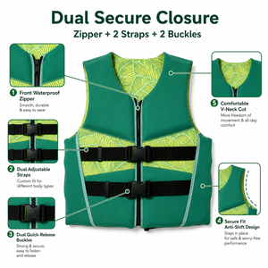 Chaleco de Flotación de <span class=keywords><strong>Neopreno</strong></span> <span class=keywords><strong>para</strong></span> Adultos, <span class=keywords><strong>para</strong></span> <span class=keywords><strong>Kayak</strong></span>, SUP, Rafting, Natación, Parque Acuático, con Cremallera Ajustable, <span class=keywords><strong>para</strong></span> Deportes Acuáticos - Product Image 3