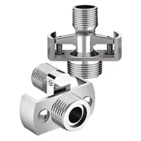 Robinet de douche universel moderne brossé de haute qualité, à angle incurvé, diamètre variable, design excentrique gauche pour cuisine