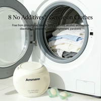 Ansmann Eco-Friendly Apparel Laundry Pods Aroma Bunga 50%-80% Bahan Aktif Membersihkan Secara Mendalam Menghilangkan Noda Melindungi Warna