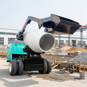 Mezcladora de Concreto sobre Orugas de 380L con Carga Automática, Mezcladora de Cemento Móvil <span class=keywords><strong>para</strong></span> Mantenimiento de Carreteras y Trabajos de Construcción - Product Image 1