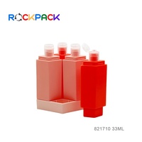 Set de Viaje 4 en 1, Diseño Especial Rosa, Botellas de Plástico Portátiles para Cosméticos, Crema y Cuidado de la Piel