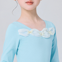 Robe de danse en coton pour enfants, justaucorps à manches longues avec papillon sur la poitrine et jupe bouffante en organza, robe de princesse pour filles pour les fêtes