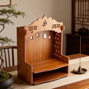 Mandir <span class=keywords><strong>de</strong></span> Madera Vintage Personalizado, Soporte <span class=keywords><strong>de</strong></span> Mesa para Estatuas Religiosas, para Decoración del Hogar u Oficina - Product Image 6