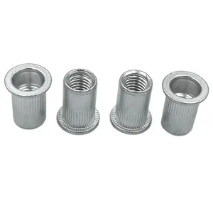 Stainless Steel Blind Aluminum Rivet Nut Open End Round Nuts Reduce Head Knurled Body Rivet Nuts