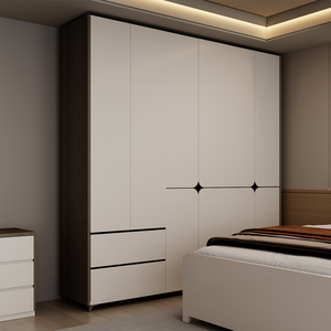 Set Camera da Letto Minimalista <span class=keywords><strong>Istanbul</strong></span>, Letto Matrimoniale Moderno con Struttura in Legno, Set Completo di Mobili per Camera da Letto in MDF - Product Image 4