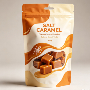 Custom Plastic Stand up Pouch with Zipper Doypack Resealable Food Grade Snack Candy Coffee Packaging Wholesale Custom Logo