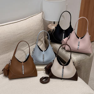 Sac à main pour femme en cuir PU souple de haute qualité, design rétro exquis avec empiècements de couleurs, sac à main à porter à la main ou en bandoulière - Product Image 2