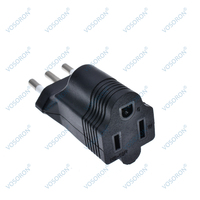 Adaptateur de prise de courant PDU UPS, convertisseur de prise USA NEMA 5-15R vers prise italienne à trois broches en PVC moulé 10A, adaptateur de voyage