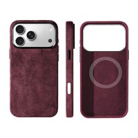 Casing HP iPhone 18 Pro Asli Italia Alcantara Full Wrap Tombol Logam Fitur Magnetik Grosir