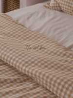 Haute qualité lin lavé coton classique rayure couette taies d'oreiller literie drap de lit 100% coton literie housse de couette ensemble