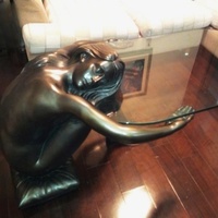 Sculpture en métal bronze 3D de style animalier pour décoration intérieure contemporaine, table basse avec couleur et taille personnalisées