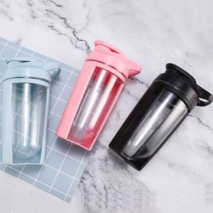 Bouteille shaker de protéines en plastique à double paroi de 600 ml avec base ronde, personnalisable avec logo, pour la gym, modèle 2026 - Product Image 3