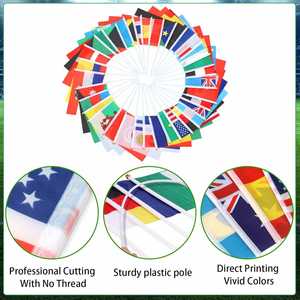 100 Banderas Internacionales de Países, Mini Banderas Plegables de Mano, Astas de Poliéster y Plástico, para Eventos Deportivos y Festivales - Product Image 3