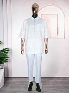 ナイジェリア南アフリカの伝統的な男性服2025新作特大シャツとパンツ2ピーススーツ男性服バケーションセット - Product Image 5