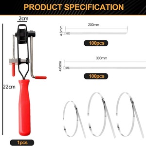 Stainless Steel Cable Ties 200Pc With Cutting Pliers For Bundle Electrical Cables Self Locking Clamping Tool - Product Image 2