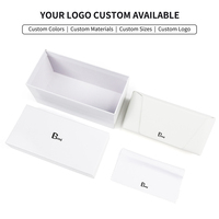 Étui rigide incurvé esthétique pour lunettes, personnalisable avec logo, boîte de rangement blanche pour lunettes, combo d'emballage complet en gros