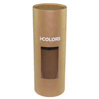 Cajas de cartón reciclables para manualidades Tubos de embalaje Kraft de papel biodegradable con ventana transparente