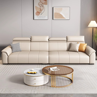 Minimalistisches Echtleder-Sofa für Moderne Wohnzimmer Verstellbare Kopfstütze Ergonomischer Komfort 3-Sitzer Großhandel Maßanfertigung