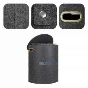 Felt Laundry Basket Clothes Hamper <b>Storage</b> Baskets Metal Handle Lid Modern Eco-Friendly Foldable <b>Stackable</b> for Bathroom <b>Wardrobe</b> - Product Image 4