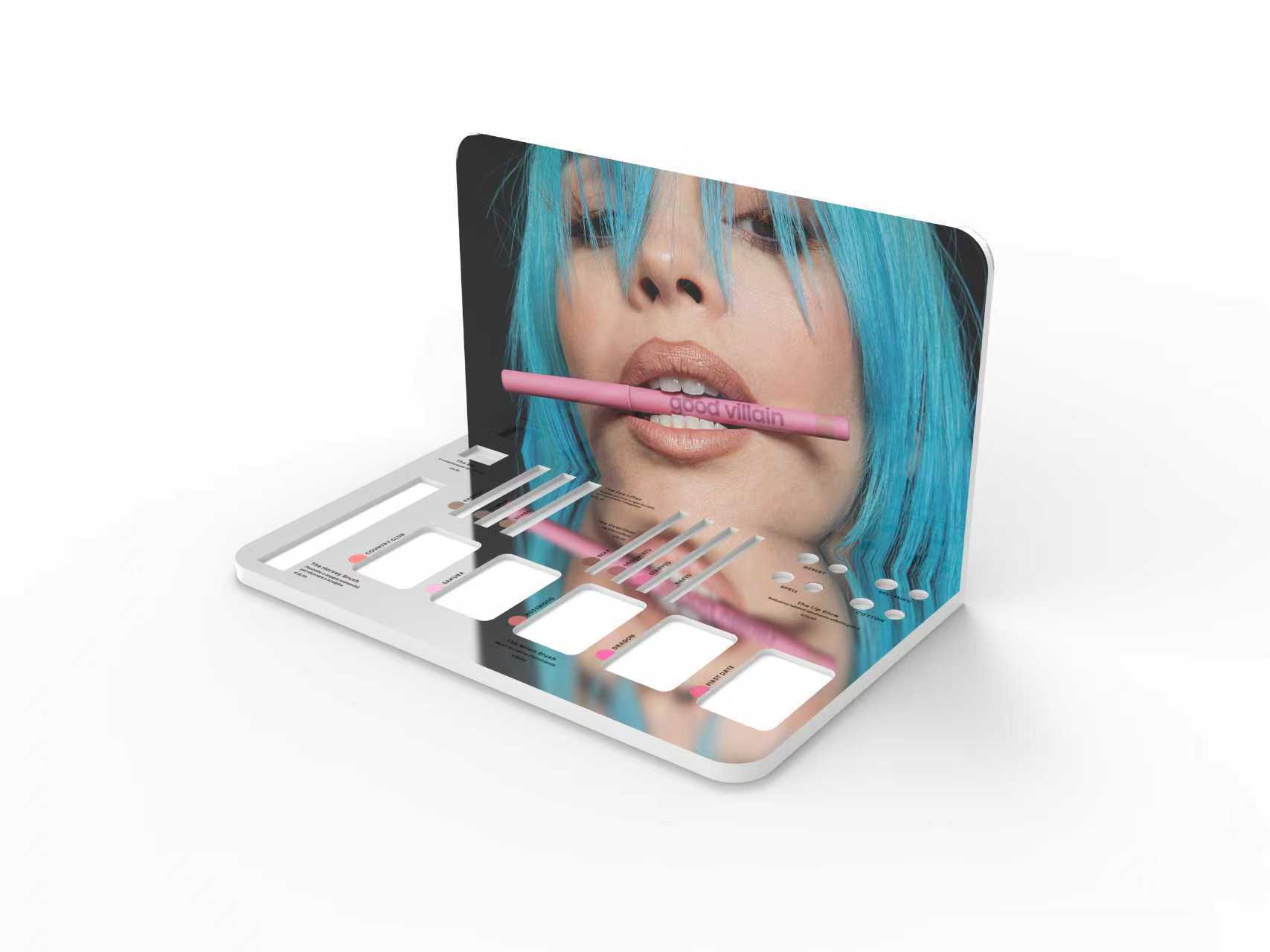 Custom Desktop Pencil Eyebrows Eyeliner Display Stand Cosmetics Rack for Cosmetic Brand Stores Customized Display Rack — view 6