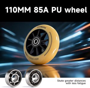 Patins à roulettes pour hommes 3 roues motrices 110 mm - Patinage urbain de vitesse avec roulements ABEC-9, support de cheville rigide, <span class=keywords><strong>frein</strong></span> en option - Product Image 4
