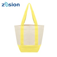 Sac fourre-tout en toile personnalisé en gros avec poignée colorée, sac d'épicerie promotionnel réutilisable pour femmes et hommes, logo imprimé