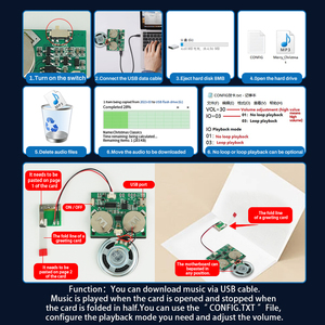 Tùy chỉnh mô-đun âm thanh thiệp chúc mừng tự làm có thể sạc lại pin & tải xuống USB cho tin nhắn và thông báo bằng giọng nói được Cá nhân hóa - Product Image 6