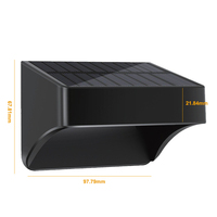 Lampe murale solaire LED extérieure intelligente IP65, petite, étanche, lumineuse, avec commande manuelle par bouton