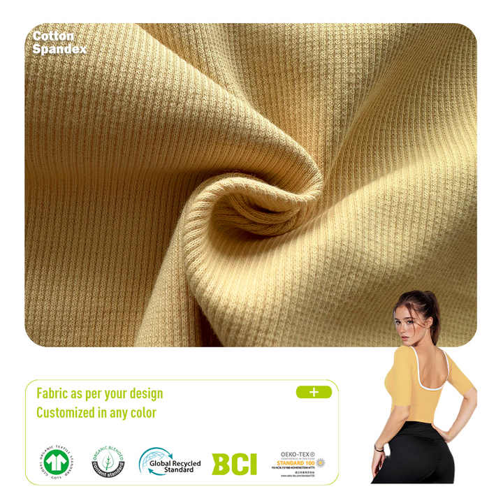 Cotton/Spandex Rib Fabric - High-Elastic Edge-Locking, Garment Trims ...