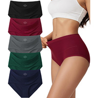 Lot de 5 culottes taille haute en coton pour femmes, gainantes, grandes tailles du S au 6XL, sous-vêtements féminins unis en gros