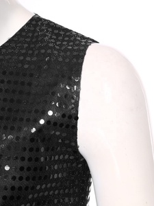 Mens Women Unisex <b>Party</b> Stage Performance Costumes Manufacturer Glittery <b>Sequins</b> Vest V Neck Waistcoat <b>Top</b> Jacket Dance Carnival - Product Image 5