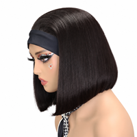 Perruques bandeau vietnamiennes SDD ultra-lisses en cheveux humains, perruques bob courtes de 10 pouces sans colle, faciles à mettre et à porter, perruque bob en cheveux humains