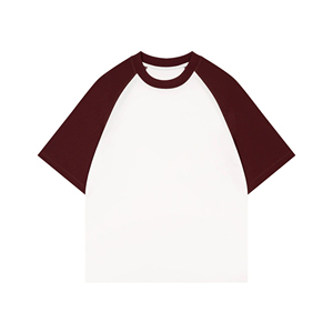 300gsm Round Neck Cotton Tee Raglan Color Block, Youthful <b>Aesthetic</b> - Product Image 1