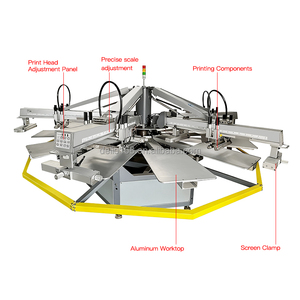 3 màu 8 trạm quay lụa Màn hình in ấn Máy Báo Chí Kit với 3PC flash máy sấy cho vải T-Shirt - Product Image 6
