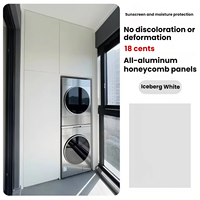 Portes doubles de cuisine personnalisées en PET de 18 mm avec cadre en nid d'abeille tout aluminium, installation sans perçage