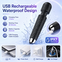 Tragbarer Mini-Zauberstab-Massagegerät mit 10 Vibrationsmodi USB-Aufladbar Weiches Silikon Persönliches Pflegegerät