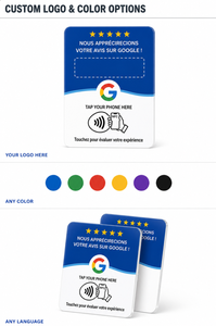 <span class=keywords><strong>Carte</strong></span> Google Review avec NFC, support de <span class=keywords><strong>table</strong></span> en acrylique 12 cm, compatible 13,56 MHz, pour avis en espagnol, italien, français, fonction Tap to Review - Product Image 2