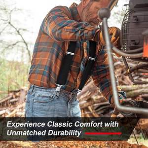 <span class=keywords><strong>Bretelles</strong></span> classiques robustes pour hommes <span class=keywords><strong>de</strong></span> 1 pouce <span class=keywords><strong>de</strong></span> large, clips robustes, dos en X, <span class=keywords><strong>travail</strong></span> élastique réglable - Product Image 6