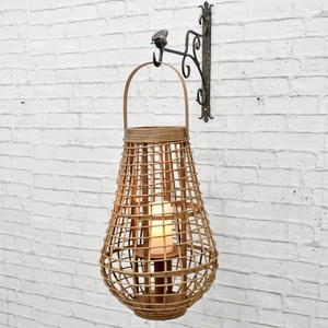 Hot Selling Home Deco Craft Natural Vintage Rustic <strong>Large</strong> Decorative Handmade Rattan Weaving Storm <strong>Lantern</strong> Bamboo Candle <strong>Lantern</strong> - Product Image 5