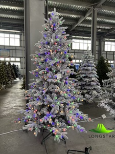 Sapin de Noël artificiel pré-éclairé de qualité supérieure avec texture de neige moelleuse, sapin de Noël floqué de neige pour la décoration de fête festive - Product Image 2