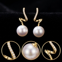 Boucles d'oreilles clous fixes à grosse perle unique haute brillance, ornements d'oreille intemporels en perle ronde pour femmes, idéales pour les soirées et les rendez-vous